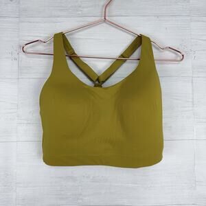 Athleta Advance Sports Bra 36 DD High Impact Racerback Workout Chartreuse Yellow